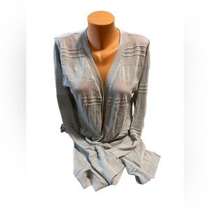 NEW Philomena Petti XL Long Sleeve Light Grey Open Front Cardigan Sweater NWT
